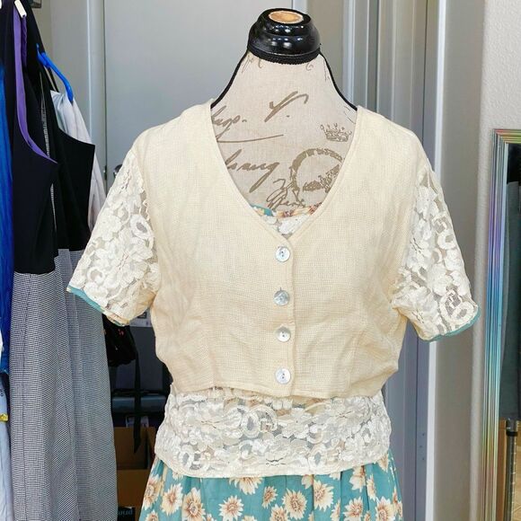 Y2k 80's Impressions Womens Dress Medium Button Floral Vintage Inspire Spring - Picture 7 of 9